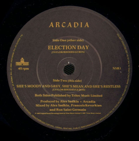 Election Day-Parlophone-7" Vinyl P/S-VG/NM