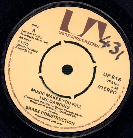 Brass Construction-Music Makes You Feel Like Dancing / Shakit-United Artist-7" Vinyl