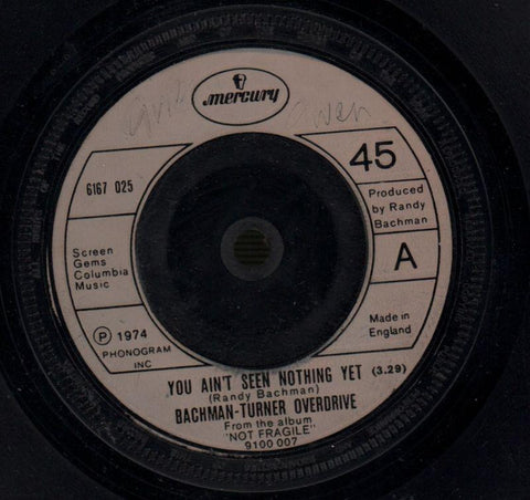 Bachman Turner Overdrive-You Ain't Seen Nothing Yet / Free Wheelin'-Mercuy-7" Vinyl