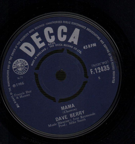 Dave Berry-Mama / Walk Walk Talk Talk-Decca-7" Vinyl