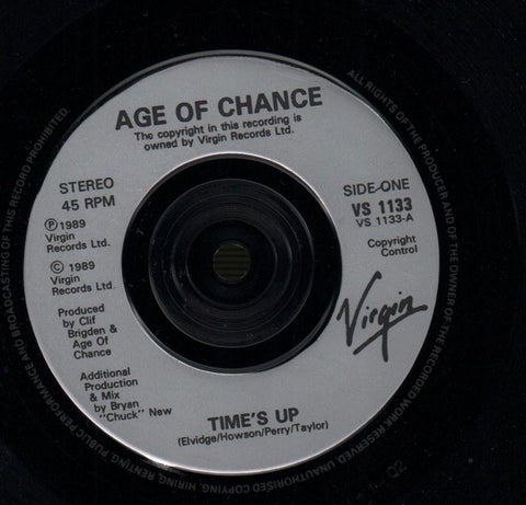 Time's Up-Virgin-7" Vinyl P/S-VG/Ex
