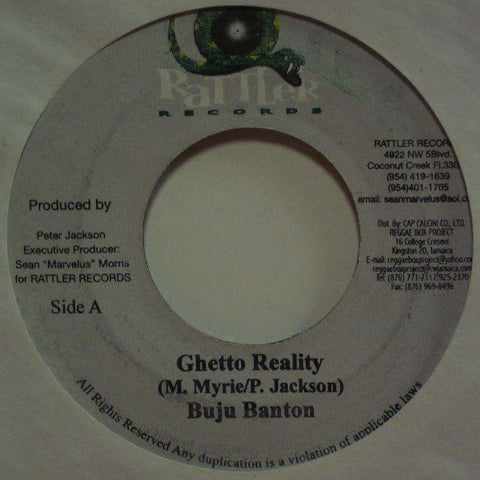 Buju Banton/New Kidz-Ghetto Reality/ Push Over-Rattler-7" Vinyl