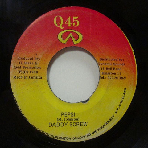 Daddy Crew/Steely Cleevie-Pepsi/Infinity Rhythm-Q45-7" Vinyl