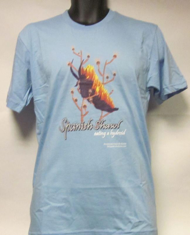 Spanish Shawl Eating A Hydroid-Blue Patterned-Men-Medium-T Shirt