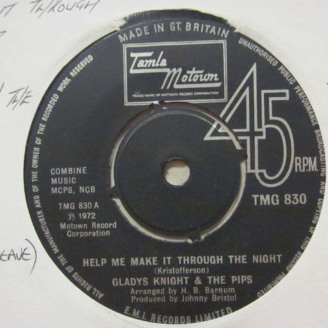 Gladys Knight & The Pips-Help Me Make It Through The Night/ If You're Gonna Leave (Just Leave)-Tamla Motown-7" Vinyl
