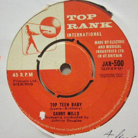 Garry Mills-Top Teen Baby/ Don't Cheat Me Again-Top Rank Red & White-7" Vinyl