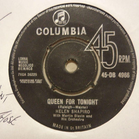 Helen Shapiro-Queen For Tonight/ Daddy Could'nt Get Me One Of Those-Columbia-7" Vinyl