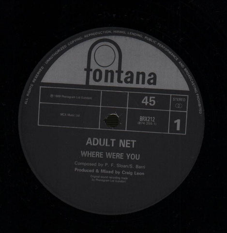 Where Were You-Fontana-12" Vinyl P/S-VG+/Ex