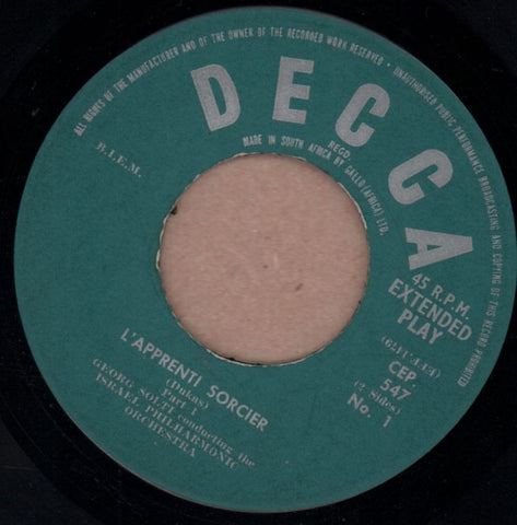 L Apprenti Sorcier-Decca-7" Vinyl P/S-VG/VG