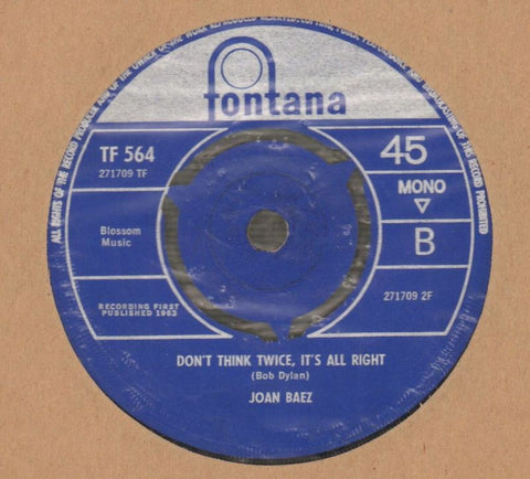 We Shall Overcome/ Don't Think Twice-Fontana-7" Vinyl-VG/VG