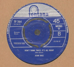 We Shall Overcome/ Don't Think Twice-Fontana-7" Vinyl-VG/VG