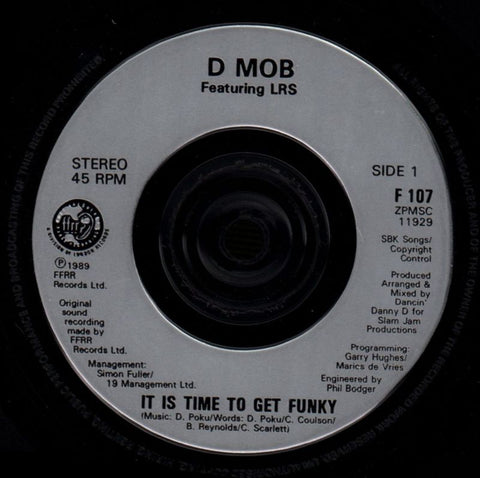 It Is Time To Get Funky-FFRR-7" Vinyl P/S-Ex/Ex
