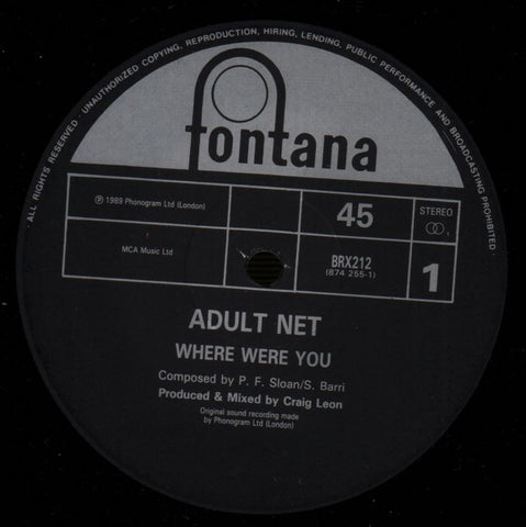 Where Were You-Fontana-12" Vinyl-VG/VG