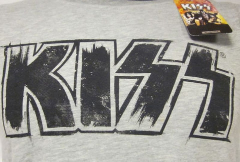 Kiss Logo-Grey-Ladies-Size 6-T Shirt-New