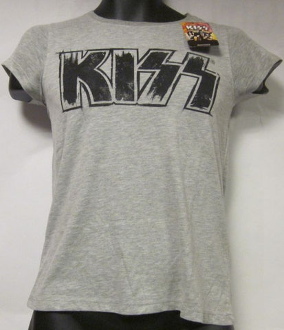 Kiss-Kiss Logo-Grey-Ladies-Size 6-T Shirt