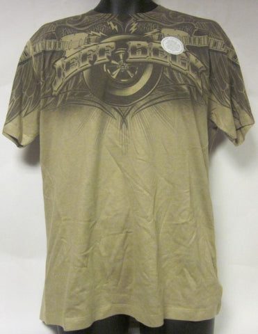 Jeff Beck-Guitar-Patterned Brown-Men-Large-T Shirt
