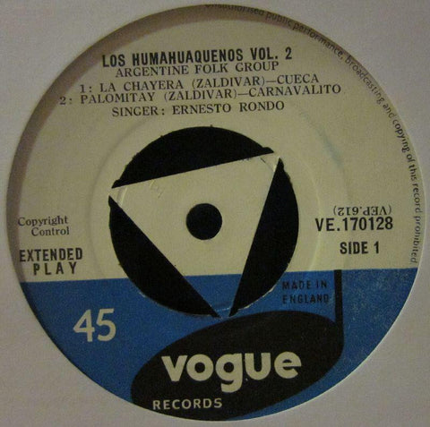 Argentine Folk Group-Los Humahuaquenos Vol 2-Vouge Records-7" Vinyl