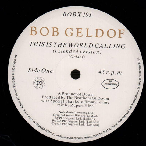 This Is The World Calling-Mercury-12" Vinyl P/S-VG/Ex