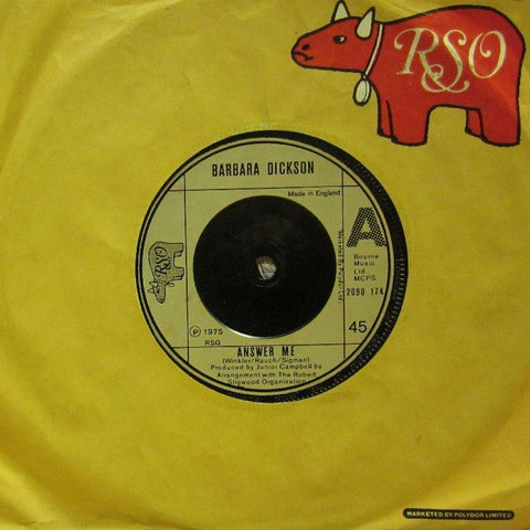 Barbara Dickson-Answer Me-RSO-7" Vinyl