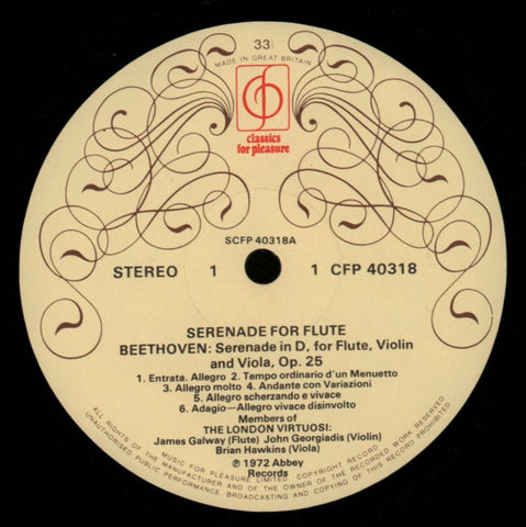 Serenade For Flute-CFP-Vinyl LP-Ex/Ex