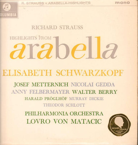 Richard Strauss-Highlights From Arabella-Columbia-Vinyl LP
