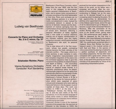 Piano Concerto No. 3/Rondo For Piano And Orchestra-Deutsche Grammophon-Vinyl LP-G/VG