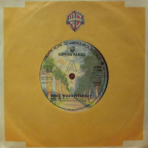Donna Fargo-That Was Yesterday-Warner Bros-7" Vinyl