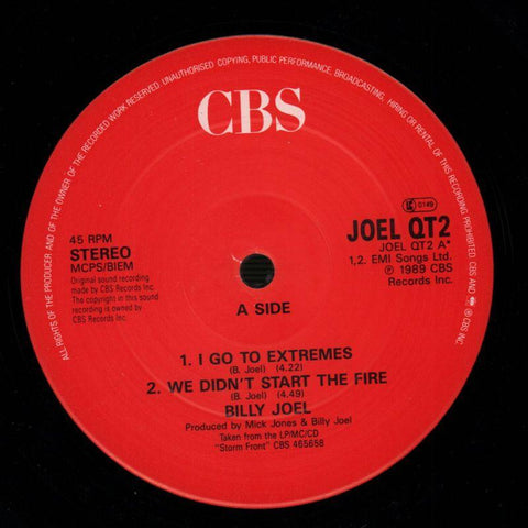 I Go To Extremes-CBS-12" Vinyl P/S-VG/NM