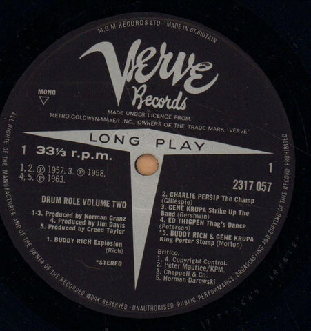 Drum Roll Volume Two-Verve-Vinyl LP-VG+/VG+