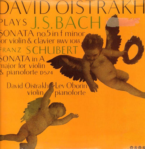 David Oistrakh-Plays Bach Sonatas-Saga-Vinyl LP-VG/Ex
