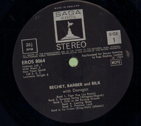 Bechet, Barber & Bilk-Saga-Vinyl LP-Ex/VG