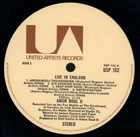 Live In London-United Artists-Vinyl LP-VG/VG