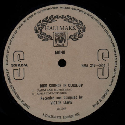 Bird Sounds In Close-Up-Hallmark-Vinyl LP-VG+/VG+