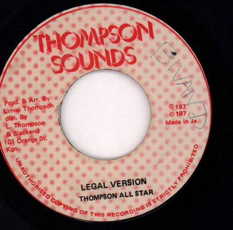 Free Mari Juana/ Legal Version-Thompson Sounds-7" Vinyl-Ex/G