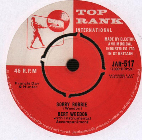 Easy Beat/ Sorry Robbie-Top Rank-7" Vinyl-Ex/VG
