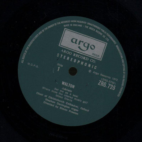 Walton-Argo-Vinyl LP-VG+/NM