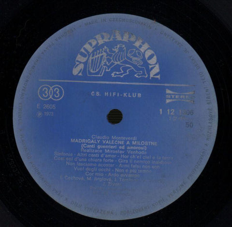 Madrigaly Valecne A Milostne-Supraphon-Vinyl LP Gatefold-VG+/Ex