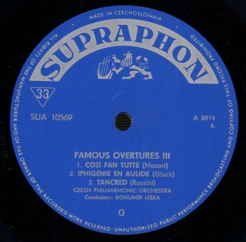 Famous Operatic Overtures Liska-Supraphon-Vinyl LP-VG/NM