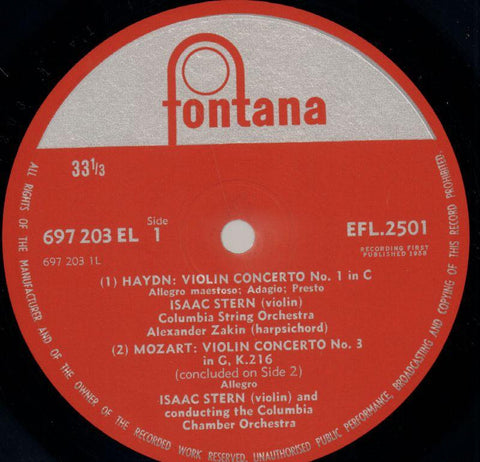 Violin Concerto In A-Fontana-Vinyl LP-VG/VG