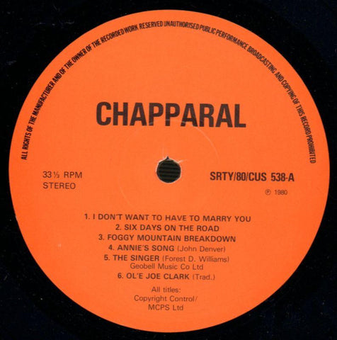 Chapparal-SRT-Vinyl LP-VG+/Ex