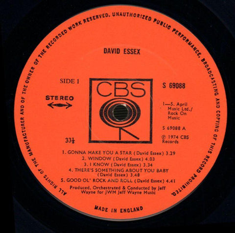David Essex-CBS-Vinyl LP Gatefold-VG+/VG