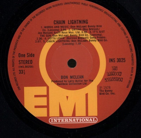 Don McLean-Chain Lighting-EMI-Vinyl LP