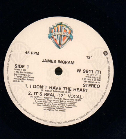 I Don't Have The Heart-Warner-12" Vinyl P/S-VG/VG