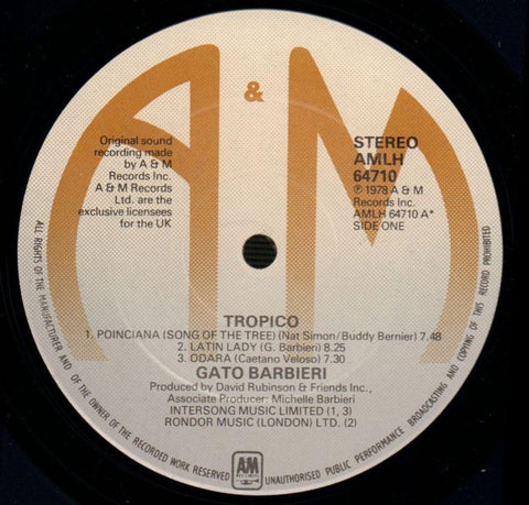 Tropico-A&M-Vinyl LP-VG+/Ex