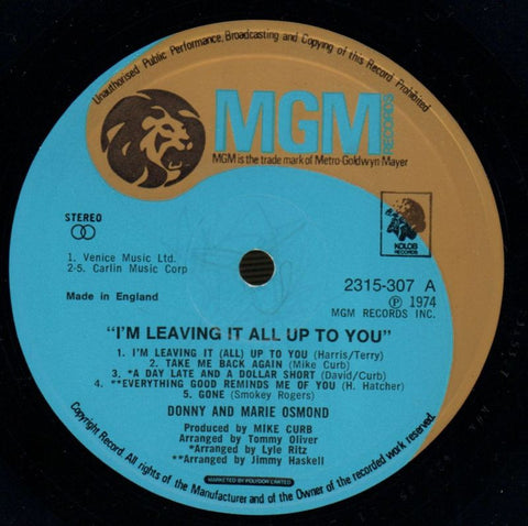 I'm Leaving It Up To You-MGM-Vinyl LP-VG/VG