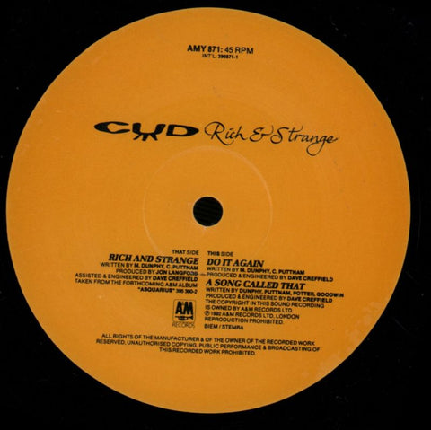 Rich & Strange-A&M-12" Vinyl-VG/VG