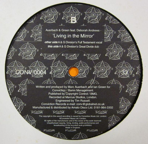 Auerbach & Green Featuring Deborah Andrews-Living In The Mirror-Conviction Records (3)-12" Vinyl