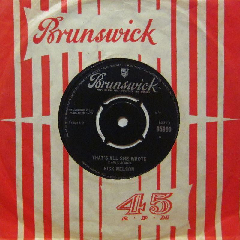 Rick Nelson-That's All She Wrote-Brunswick-7" Vinyl