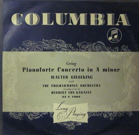 Grieg/Karajan-Pianoforte Concerto A Minor-Columbia-10" Vinyl