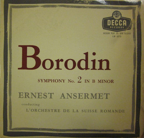 Borodin/Ansermet-Symphony 2 B Minor-Decca-10" Vinyl